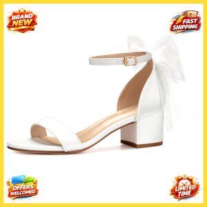 Open Toe Ankle Strap Chunky Heel Sandals Elegant Party Evening Wear Adjustable